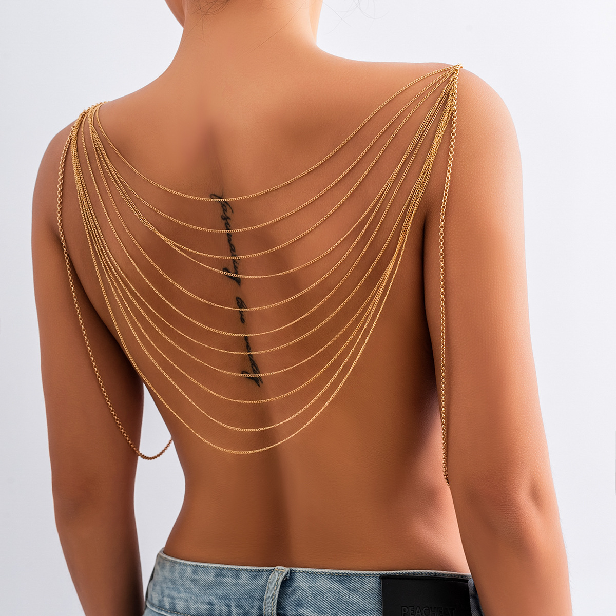 Body Jewelry Charms - Klasyczny wielowarstwowy łańcuszek z frędzlami Kobiety