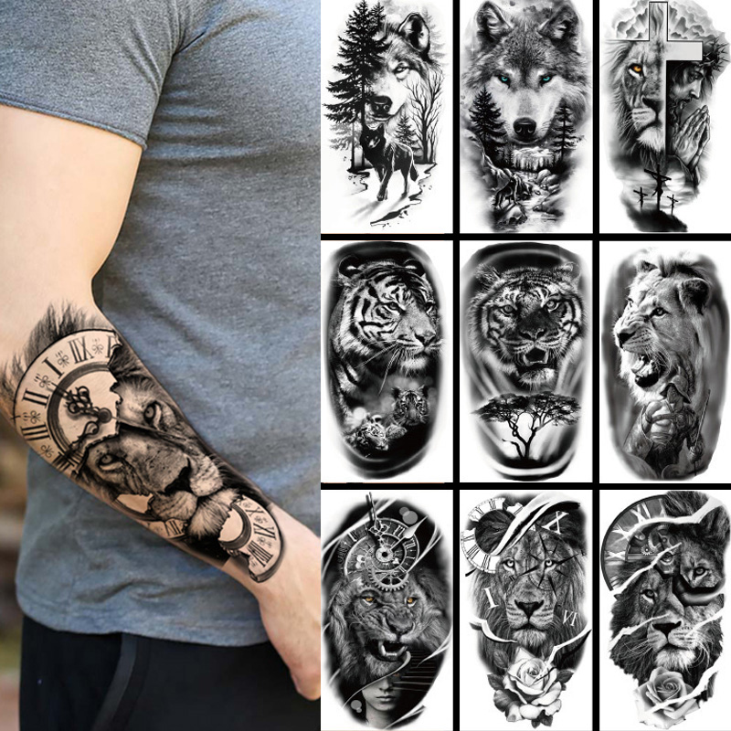 Body Jewelry Tunnels - Wodoodporna tymczasowa naklejka tatuaż las duży