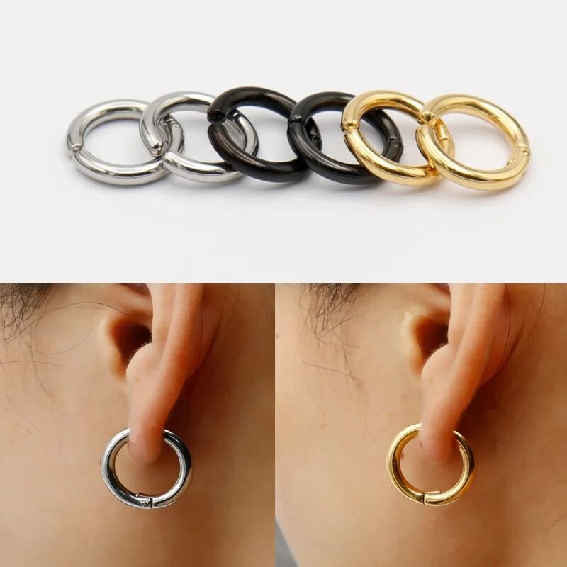 Body Jewelry Tunnels - 2/6 sztuk fałszywe kolczyki Huggie Hoop