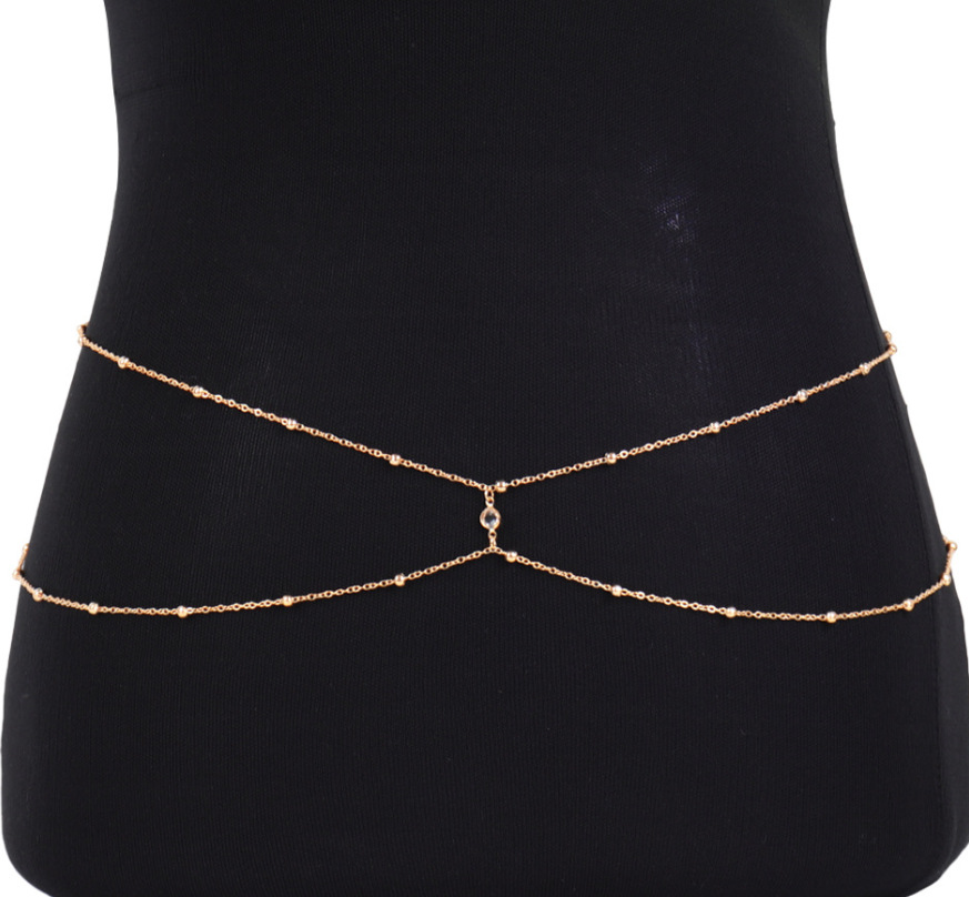 Clear Rhinestone Beaded Belly  – Body Jewelry Art recenzja i cena