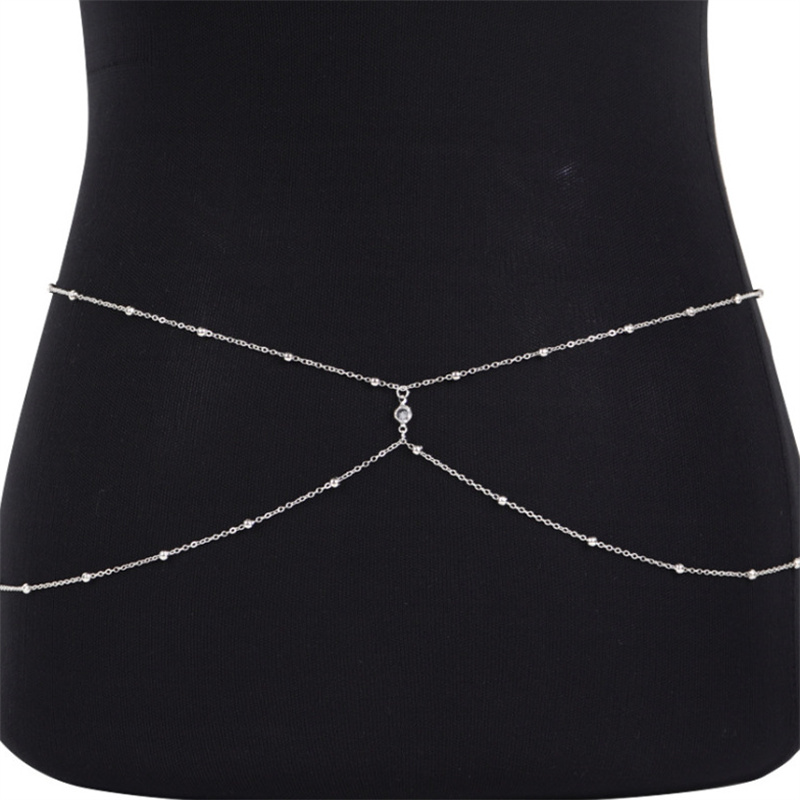 Clear Rhinestone Beaded Belly  – Body Jewelry Art recenzja i cena
